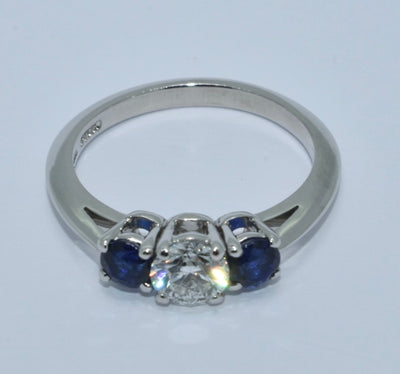 Tiffany & Co Diamond & Sapphire Engagement Ring