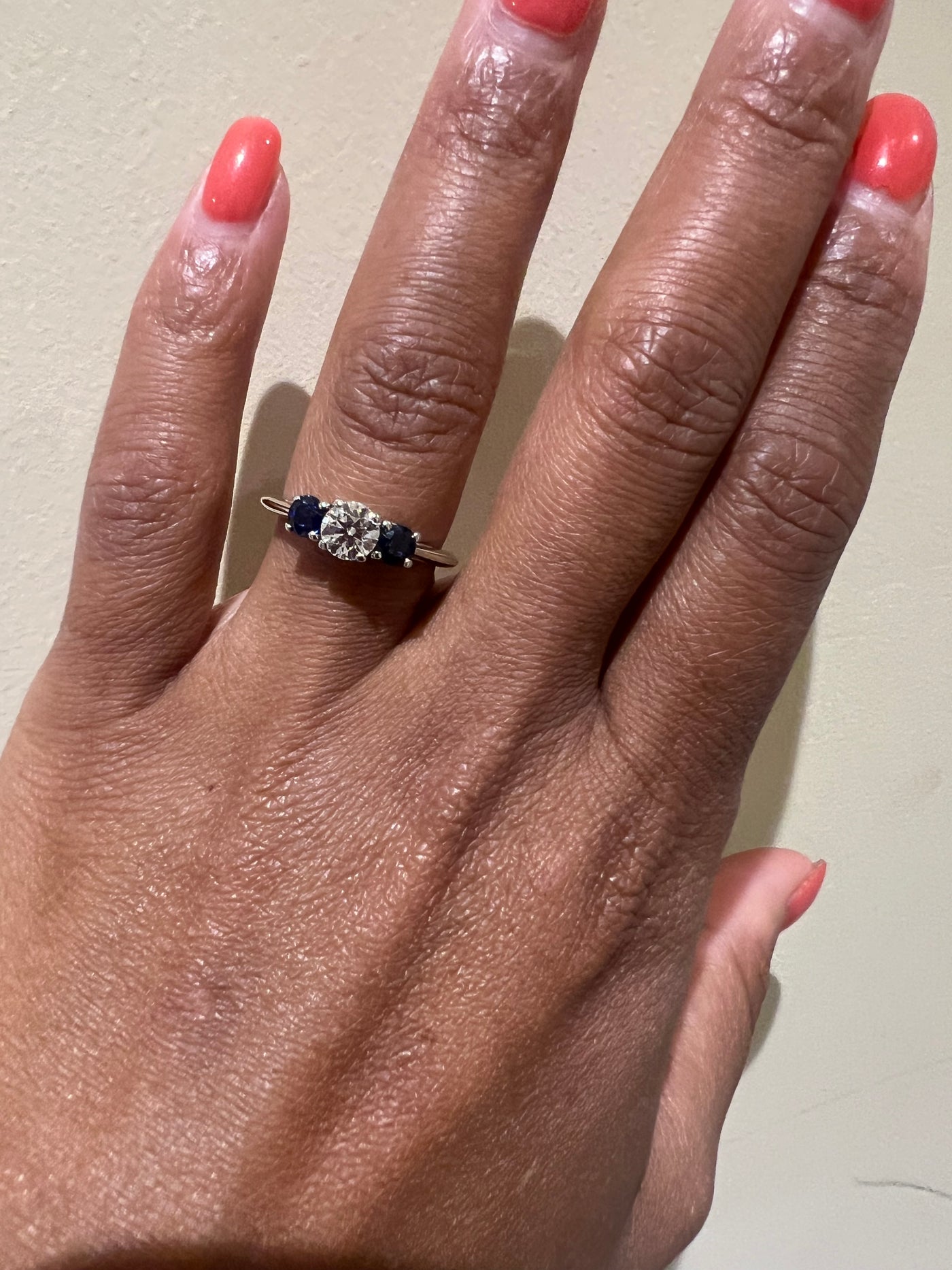 Tiffany & Co Diamond & Sapphire Engagement Ring