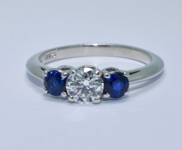 Tiffany & Co Diamond & Sapphire Engagement Ring