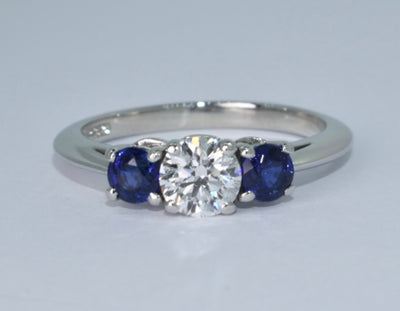 Tiffany & Co Diamond & Sapphire Engagement Ring