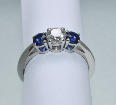 Tiffany & Co Diamond & Sapphire Engagement Ring