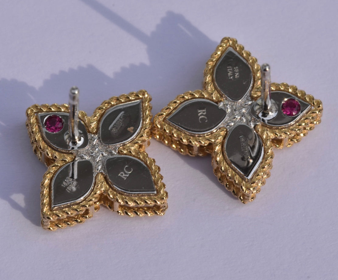 Roberto Coin Princess Flower Earrings 18k