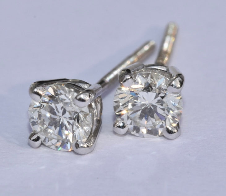 Diamond Halo Earrings 14k