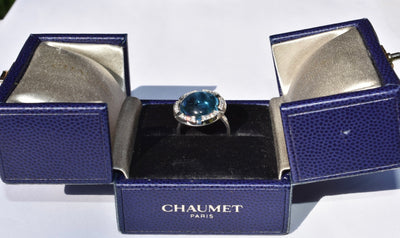 Chaumet Topaz & Diamond Ring 18k