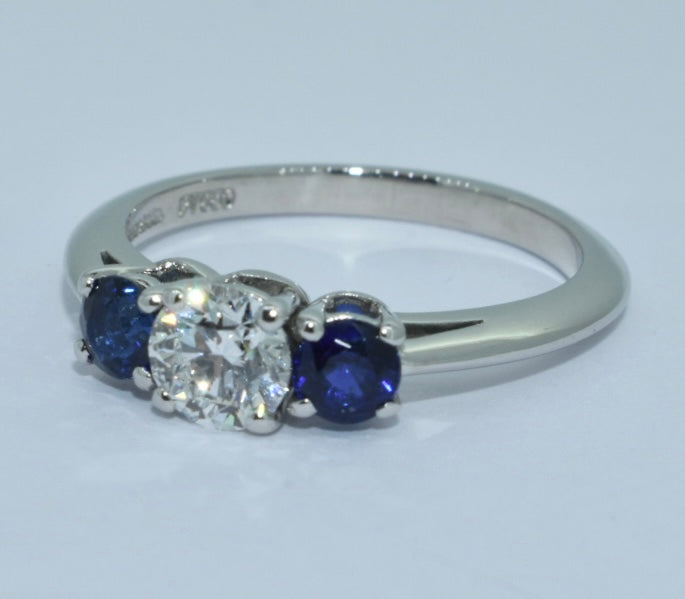 Tiffany & Co Diamond & Sapphire Engagement Ring