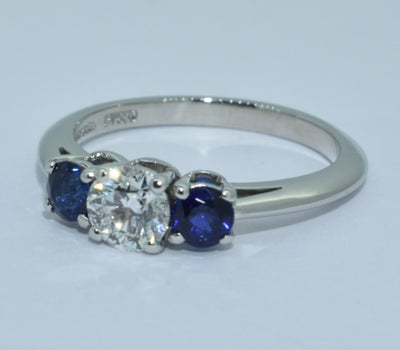 Tiffany & Co Diamond & Sapphire Engagement Ring