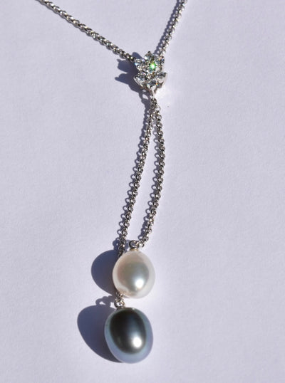 Mikimoto Pearl & Diamond Necklace 18k