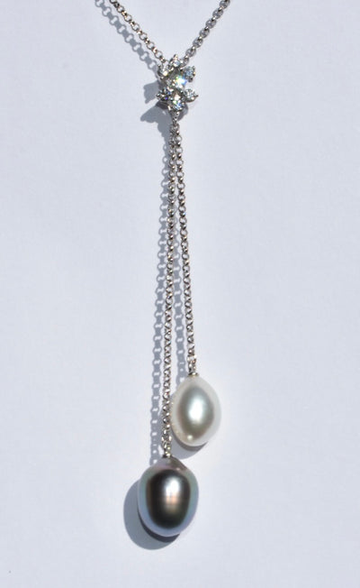 Mikimoto Pearl & Diamond Necklace 18k