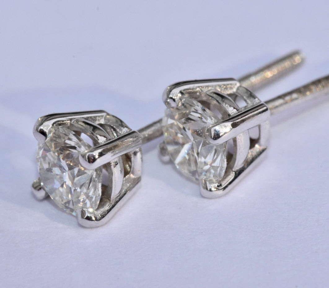 Diamond Halo Earrings 14k