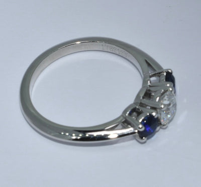 Tiffany & Co Diamond & Sapphire Engagement Ring