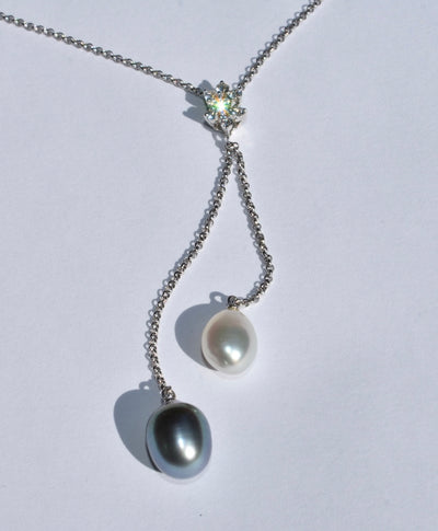 Mikimoto Pearl & Diamond Necklace 18k