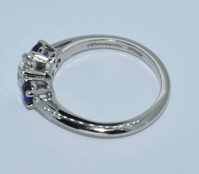 Tiffany & Co Diamond & Sapphire Engagement Ring