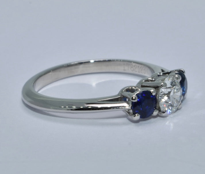 Tiffany & Co Diamond & Sapphire Engagement Ring