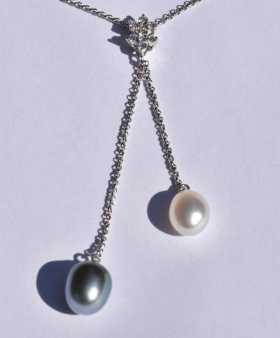 Mikimoto Pearl & Diamond Necklace 18k