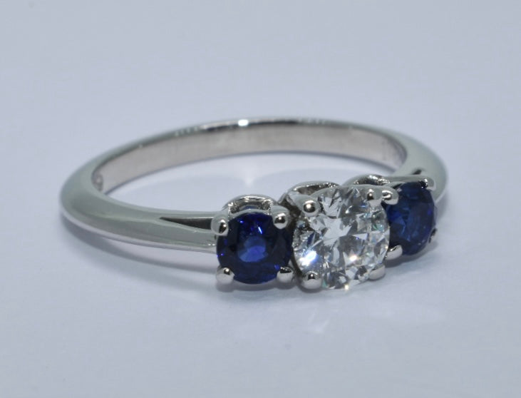 Tiffany & Co Diamond & Sapphire Engagement Ring